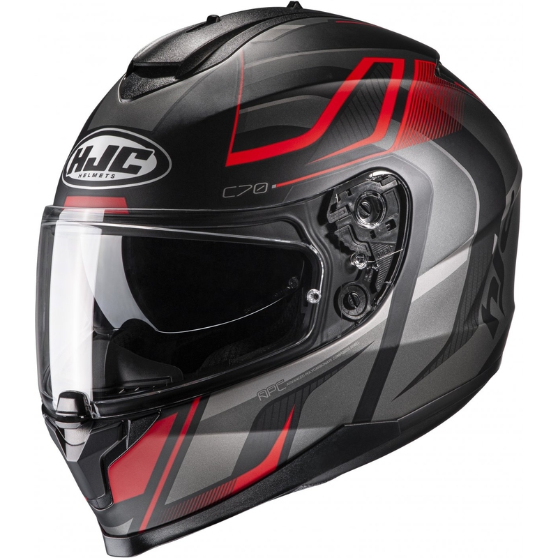 Integralna motociklistička kaciga HJC C70 Lantic MC1SF crno-sivo-crvena