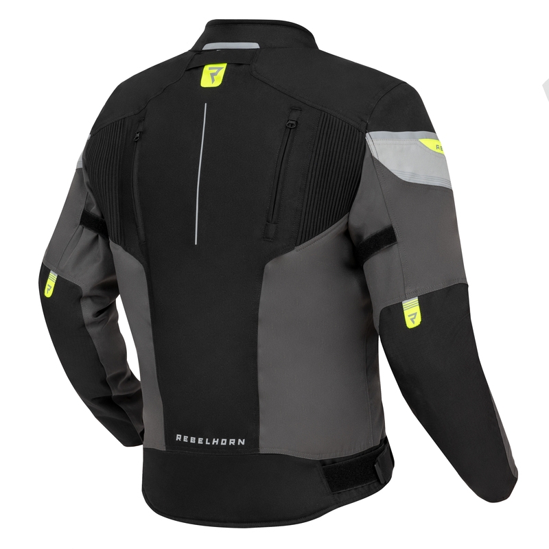 Motociklistička jakna Rebelhorn Spark crna-siva-fluo žuta rasprodaja