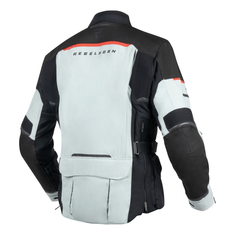 Motociklistička jakna Rebelhorn Range sivo-crno-crvena