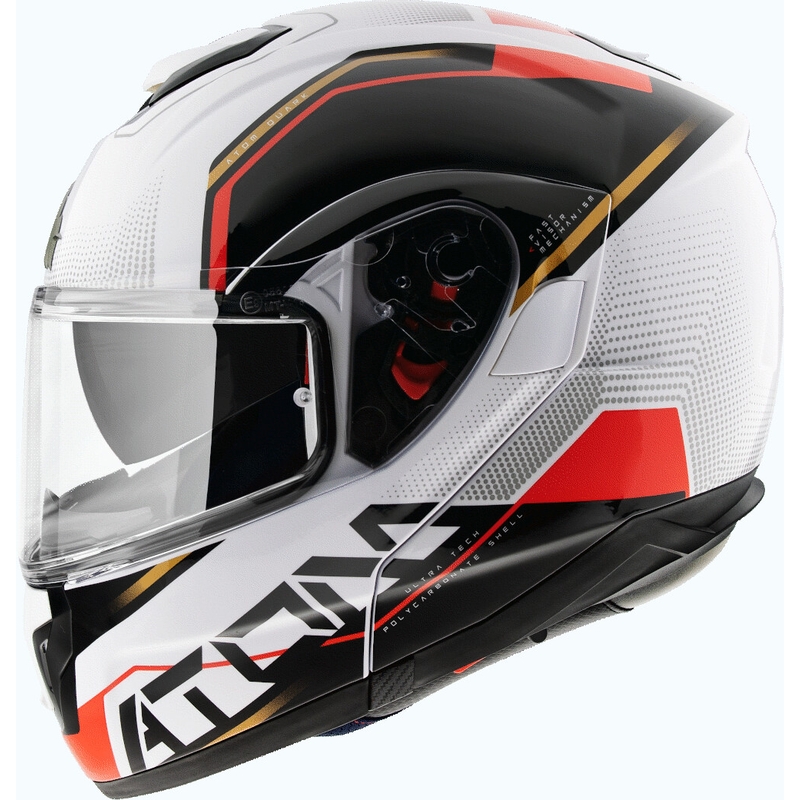 Motociklistička kaciga na preklop MT Atom SV Quark B5 crveno-crno-bijela