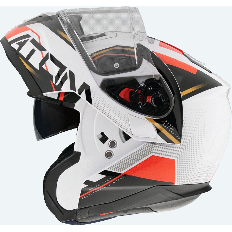 Motociklistička kaciga na preklop MT Atom SV Quark B5 crveno-crno-bijela
