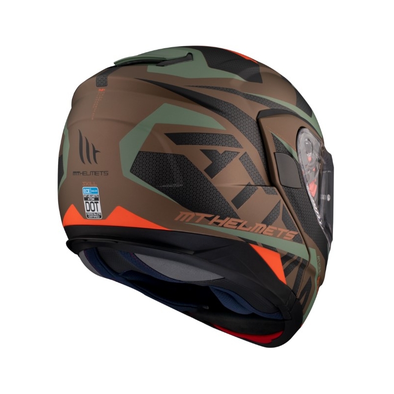 Motociklistička kaciga na preklop MT Atom SV Skill A9 crno-zeleno-smeđa rasprodaja