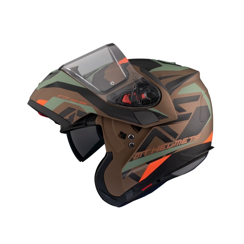Motociklistička kaciga na preklop MT Atom SV Skill A9 crno-zeleno-smeđa rasprodaja