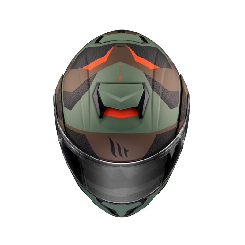 Motociklistička kaciga na preklop MT Atom SV Skill A9 crno-zeleno-smeđa rasprodaja
