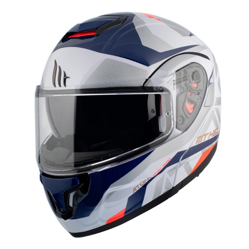 Motociklistička kaciga na preklop MT Atom SV Skill A0 bijelo-plava rasprodaja
