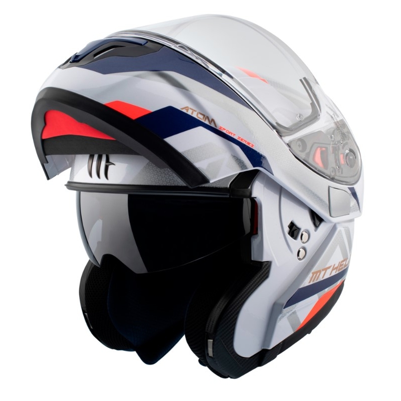 Motociklistička kaciga na preklop MT Atom SV Skill A0 bijelo-plava rasprodaja