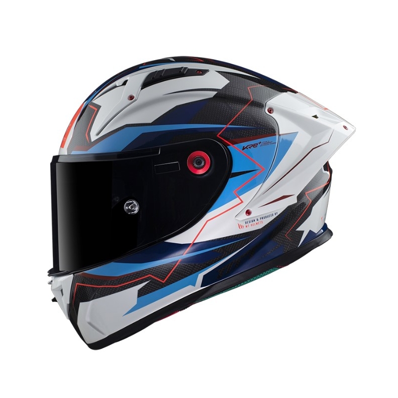 Integralna motociklistička kaciga MT KRE+ Carbon Kraker B7 crno-bijelo-plava