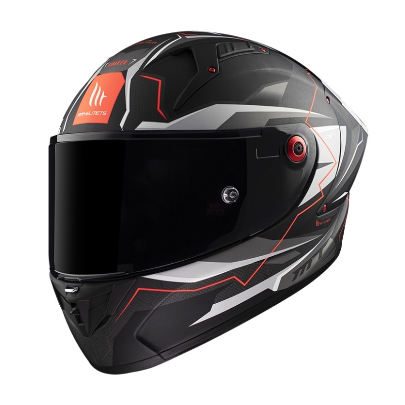 Integralna motociklistička kaciga MT KRE+ Carbon Kraker C5 crveno-sivo-crna