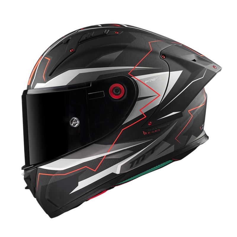 Integralna motociklistička kaciga MT KRE+ Carbon Kraker C5 crveno-sivo-crna