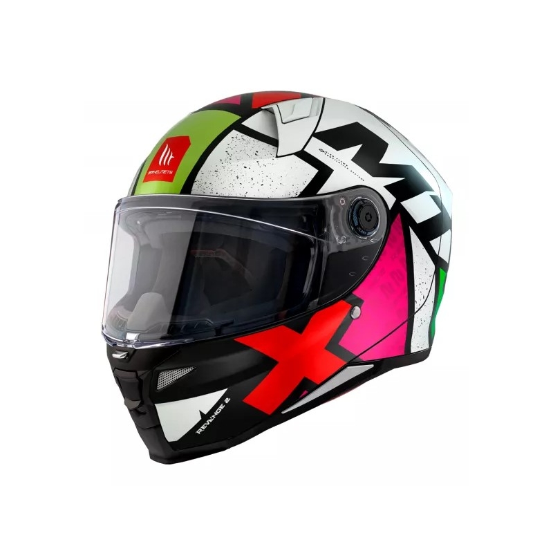 Integralna motociklistička kaciga MT FF110 Revenge 2 Light C0 bijelo-crveno-ružičasto-zelena
