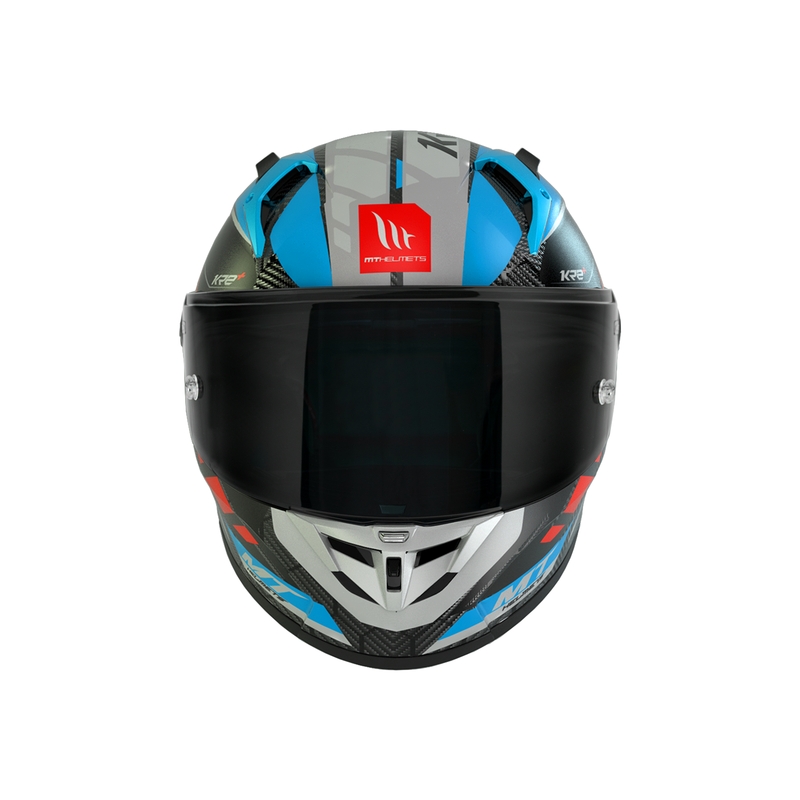 Integralna motociklistička kaciga MT KRE+ Carbon Longlap crno-sivo-crveno-plava