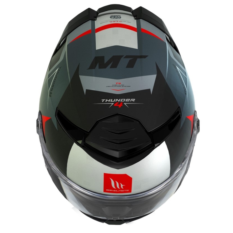 Integralna motociklistička kaciga MT Thunder 4 SV Exeo crno-sivo-crvena