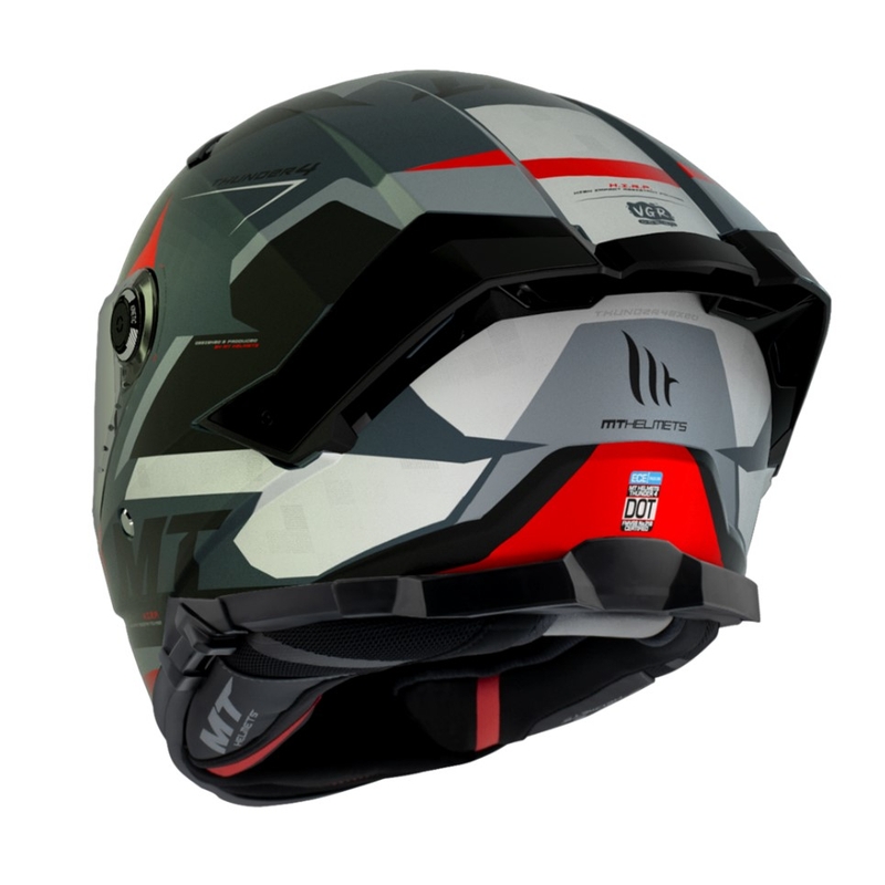 Integralna motociklistička kaciga MT Thunder 4 SV Exeo crno-sivo-crvena