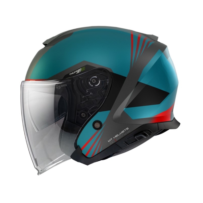 Otvorena motociklistička kaciga MT Thunder 3 SV Jet Stargate A2 crno-sivo-plava rasprodaja