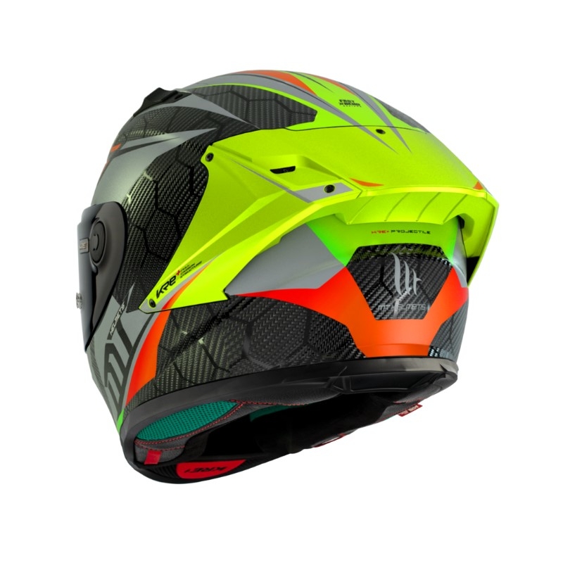 Integralna motociklistička kaciga MT FF103PLUSC KRE+ Carbon Projectile D2 crveno-zeleno-siva