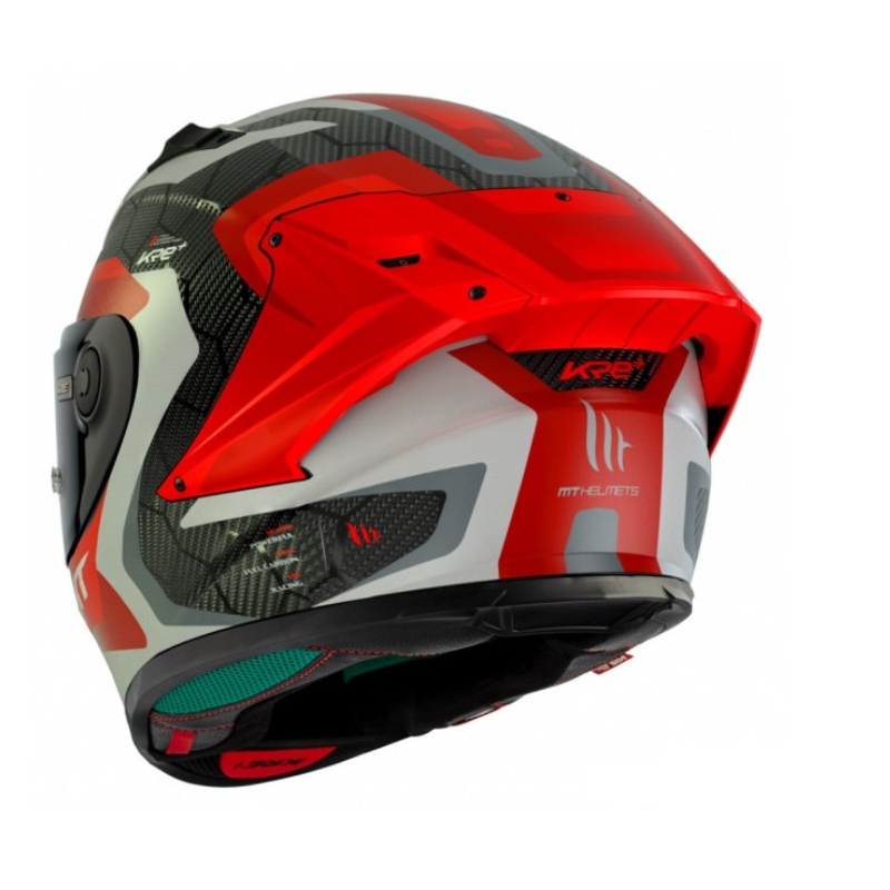 Integralna motociklistička kaciga MT KRE+ Carbon Powerful sivo-crvena