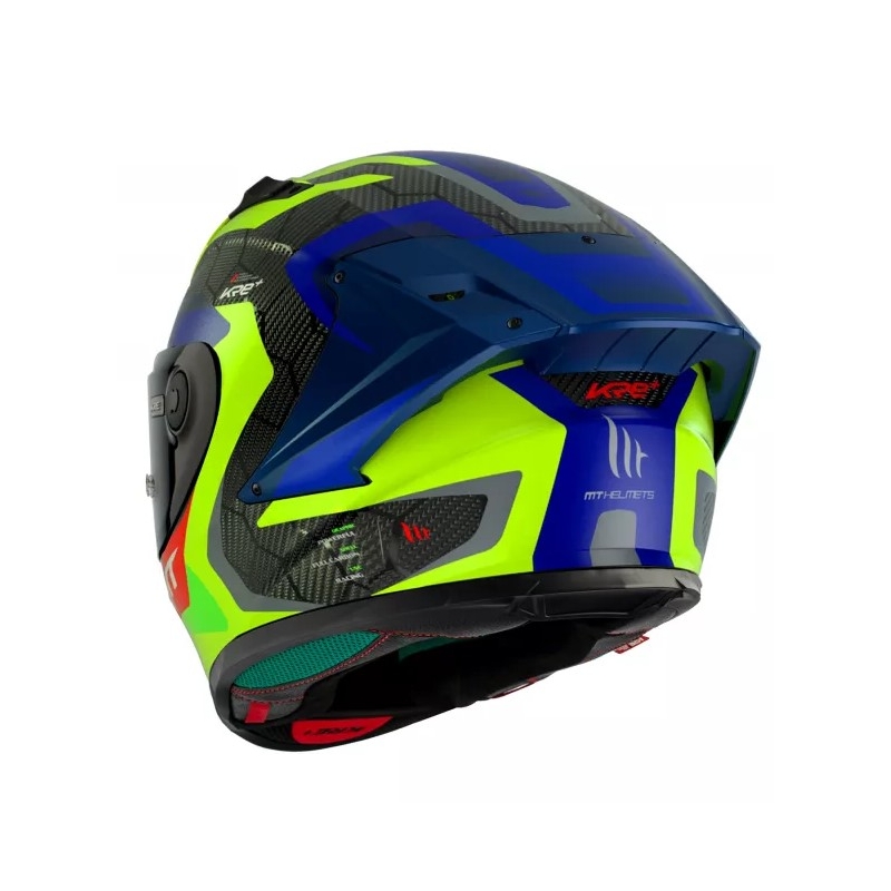 Integralna motociklistička kaciga MT KRE+ Carbon Powerful fluo yellow-blue