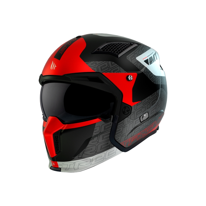 Otvorena kaciga MT Streetfighter SV Totem B15 crno-sivo-bijelo-crvena rasprodaja