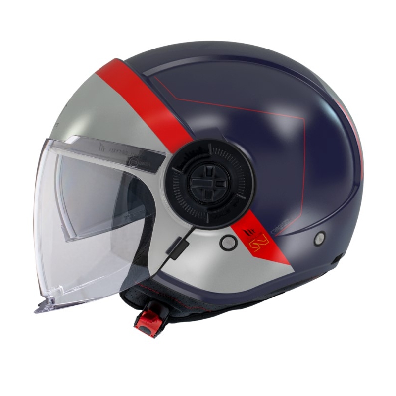 Otvorena motociklistička kaciga MT Viale SV 68 jedinica D7 sivo-crveno-plava