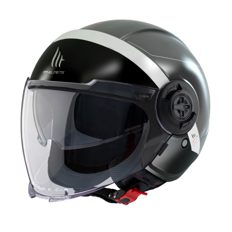 Otvorena motociklistička kaciga MT Viale SV 68 jedinica D2 crno-siva
