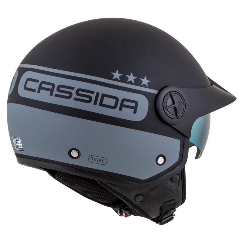 Otvorena motociklistička kaciga Cassida Handy Plus Chief sivo-crna