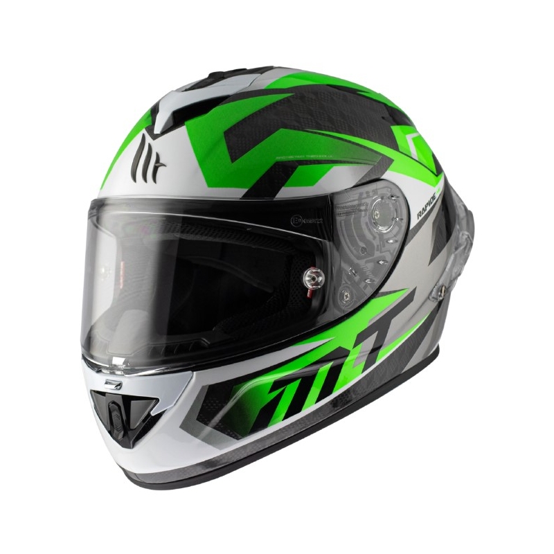 Integralna motoristička kaciga MT Rapide Pro Fugaz A6 crno-sivo-bijelo-zelena prodaja rasprodaja