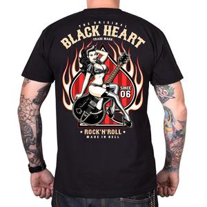 Muška majica kratkih rukava Black Heart Pin Up Flames