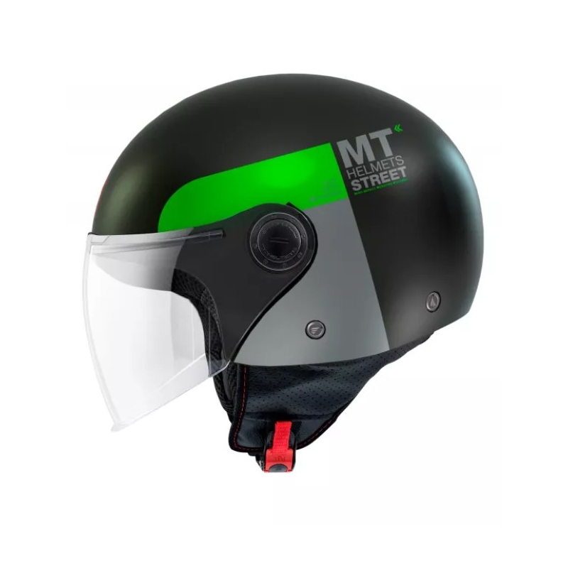 Otvorena motociklistička kaciga MT Street Inboard D6 crno-zelena rasprodaja