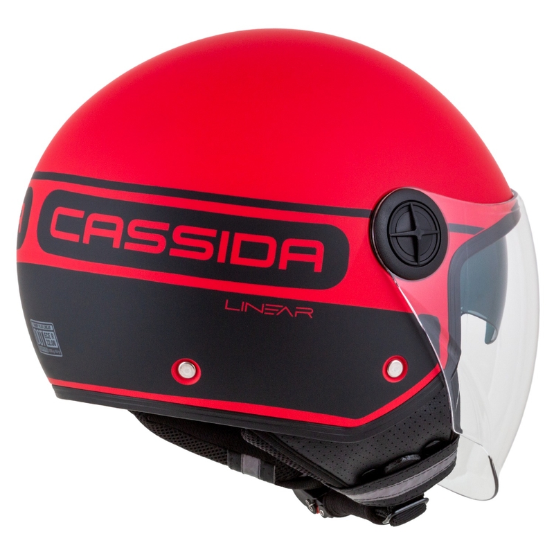 Otvorena motociklistička kaciga Cassida Handy Plus Linear crveno-crna