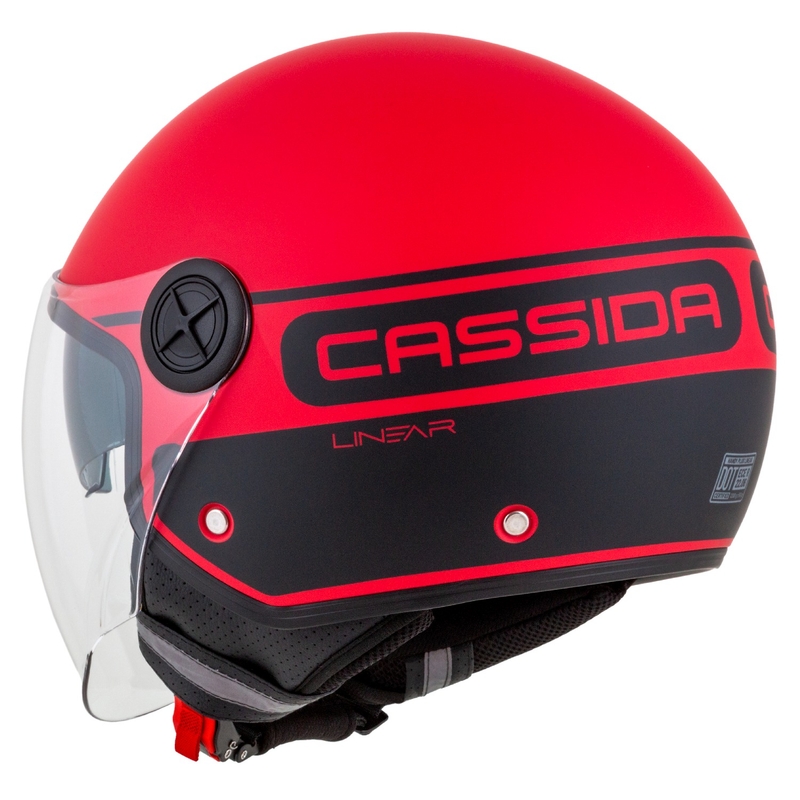 Otvorena motociklistička kaciga Cassida Handy Plus Linear crveno-crna