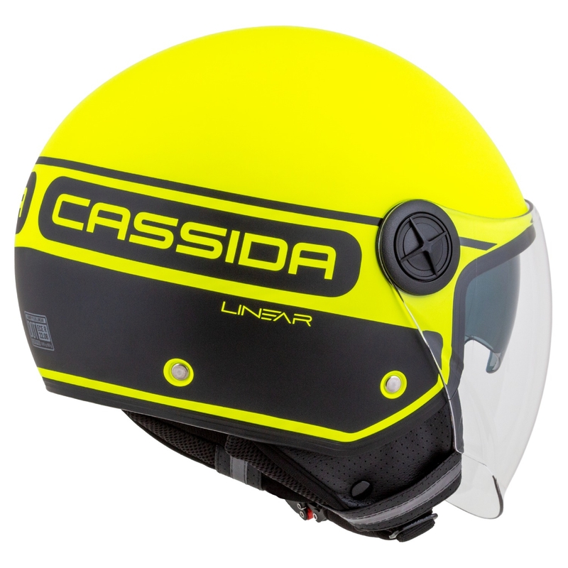 Otvorena motociklistička kaciga Cassida Handy Plus Linear fluo žuto-crna