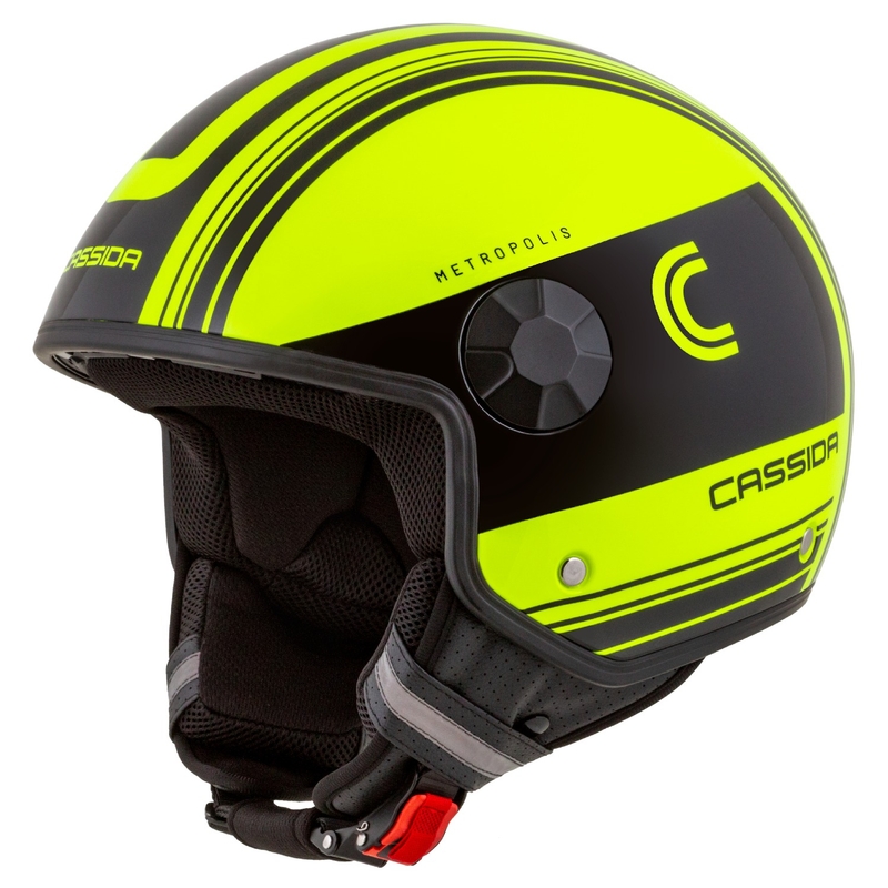 Otvorena motociklistička kaciga Cassida Handy Metropolis Safety fluo žuto-crna-reflektirajuća siva