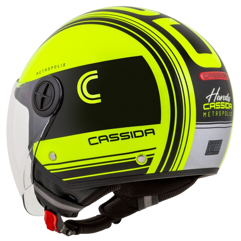 Otvorena motociklistička kaciga Cassida Handy Metropolis Safety fluo žuto-crna-reflektirajuća siva