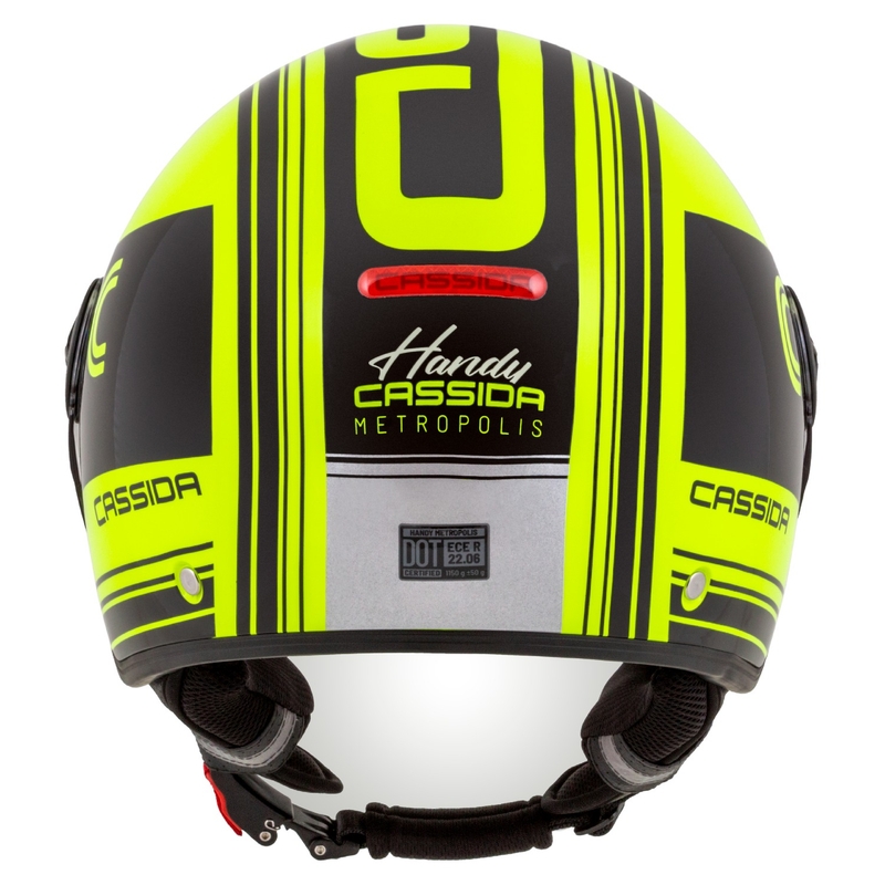 Otvorena motociklistička kaciga Cassida Handy Metropolis Safety fluo žuto-crna-reflektirajuća siva
