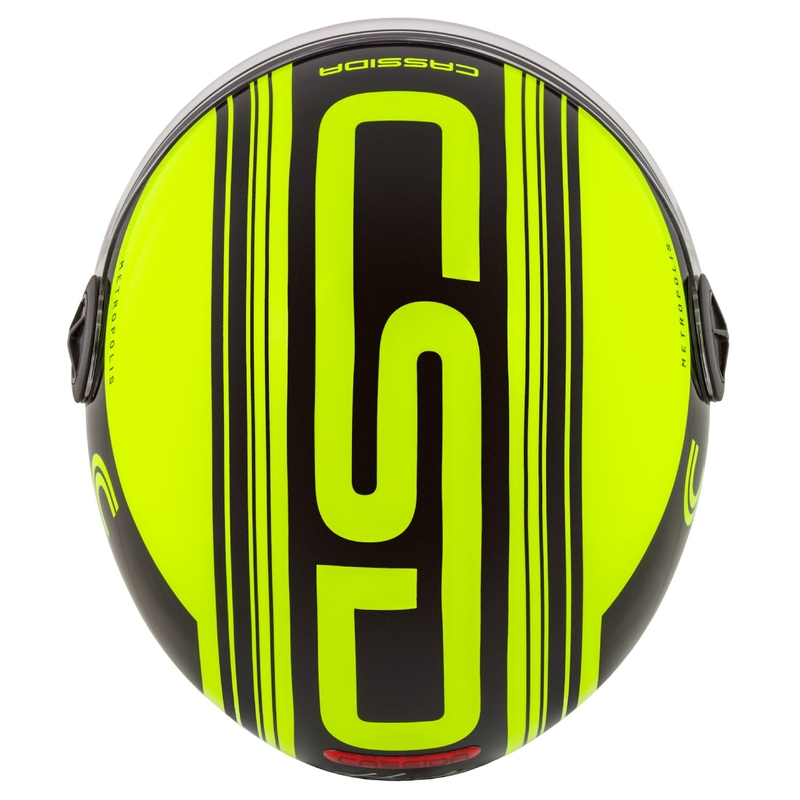 Otvorena motociklistička kaciga Cassida Handy Metropolis Safety fluo žuto-crna-reflektirajuća siva
