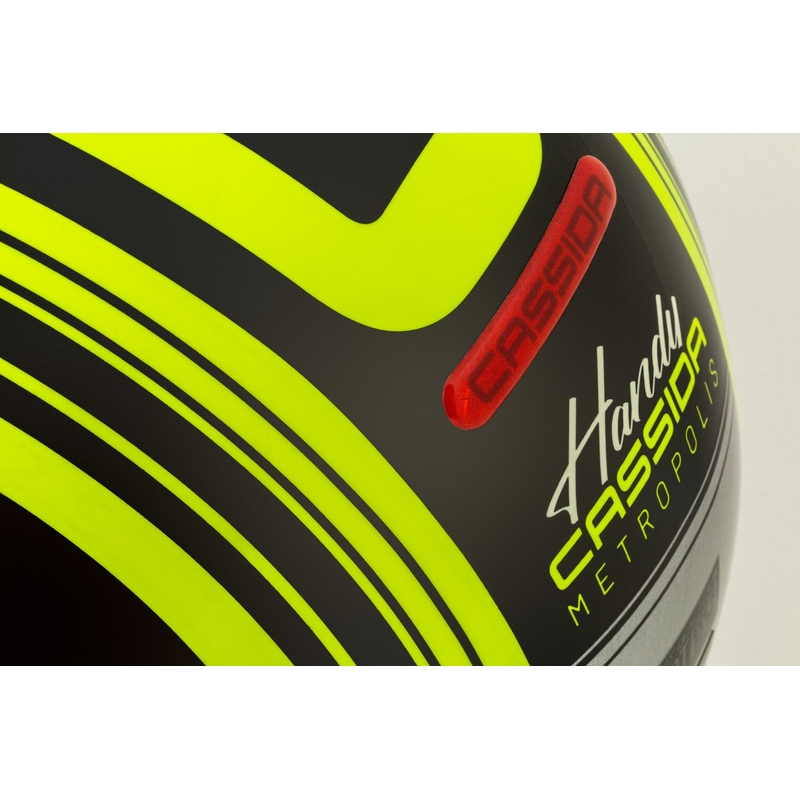 Otvorena motociklistička kaciga Cassida Handy Metropolis Safety fluo žuto-crna-reflektirajuća siva