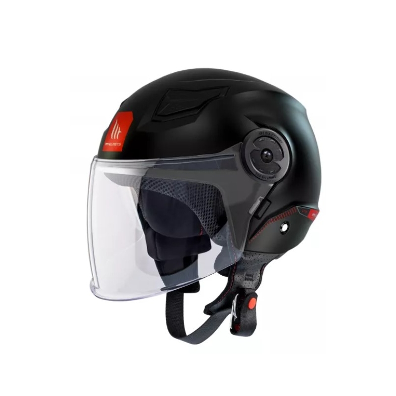 Dječja otvorena motoristička kaciga MT Lite Solid black