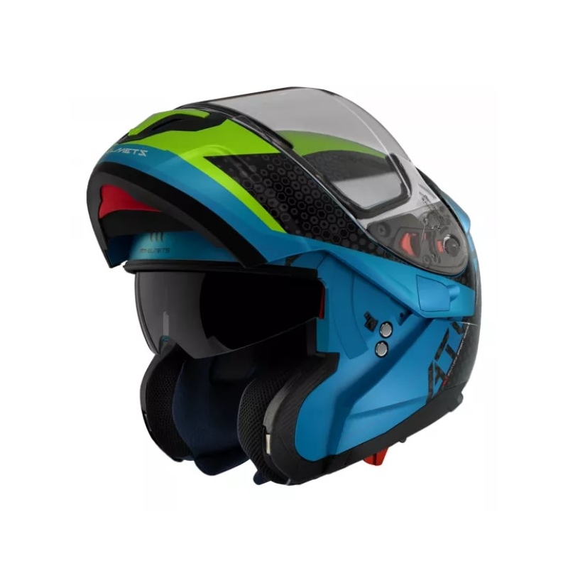 Motociklistička kaciga na preklop MT Atom SV Adventure A7 crno-zeleno-plava