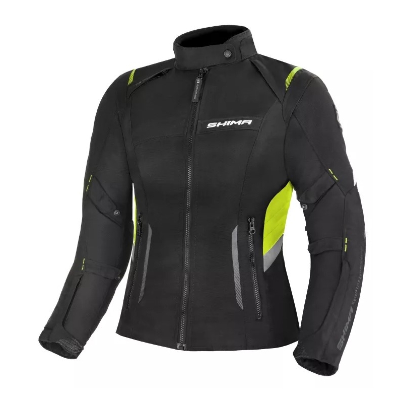 Ženska motoristička jakna Shima Rush crno-fluo žuta rasprodaja