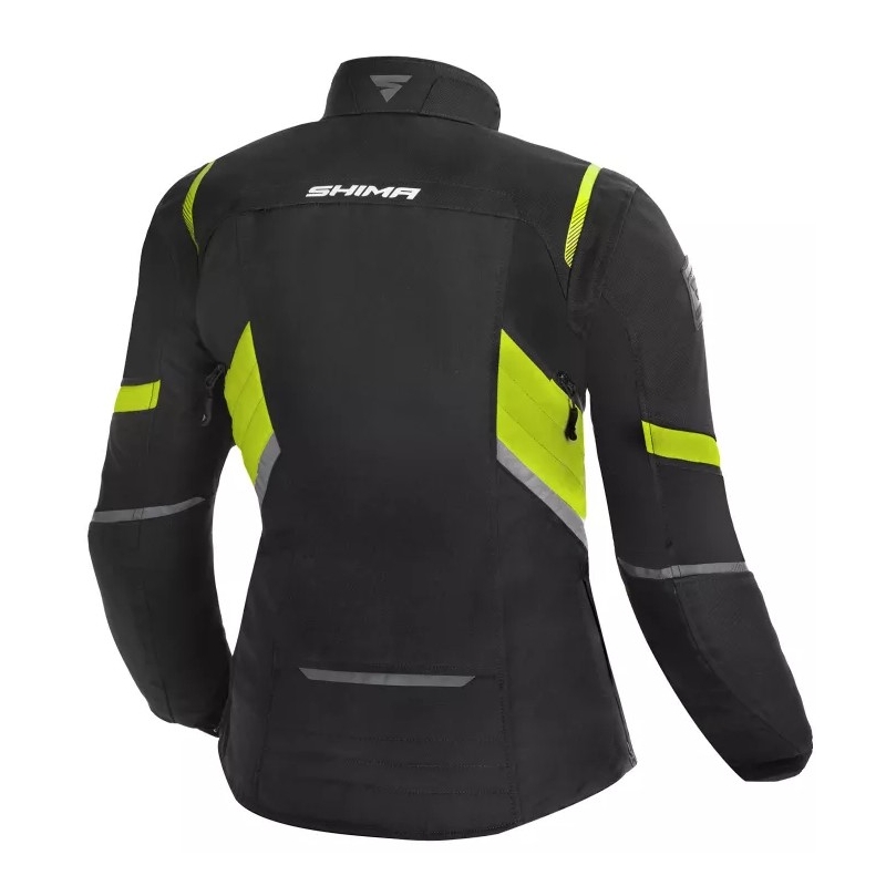Ženska motoristička jakna Shima Rush crno-fluo žuta rasprodaja