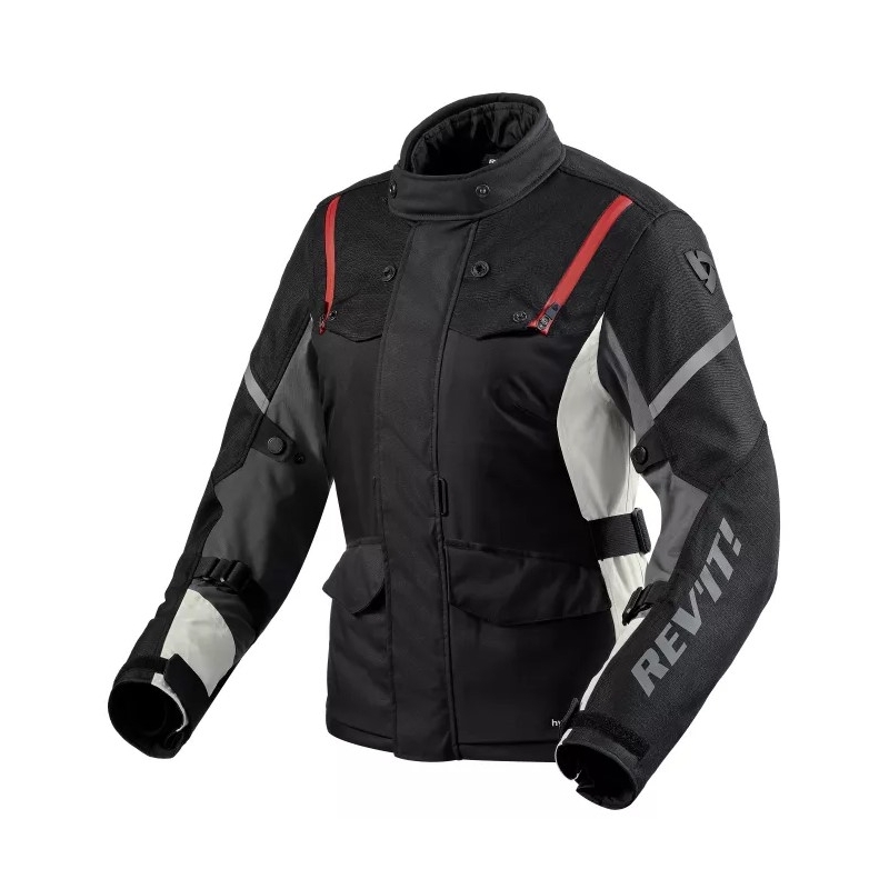 Ženska motoristička jakna Revit Horizon 3 H2O crno-crvena
