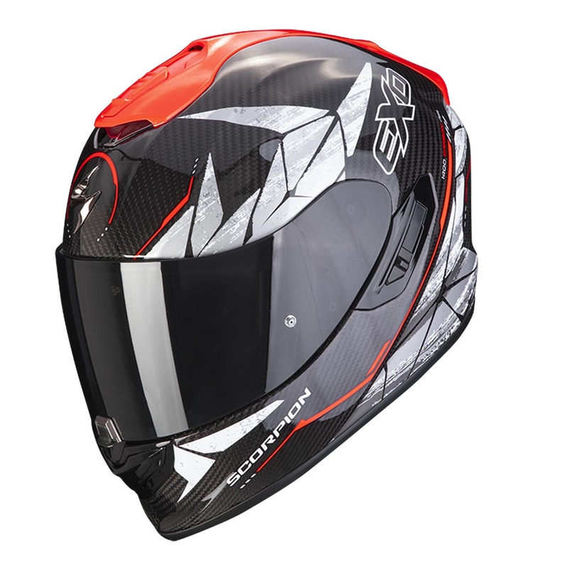 Integralna kaciga Scorpion EXO-1400 EVO Carbon Air Aranea crno-fluo crvena