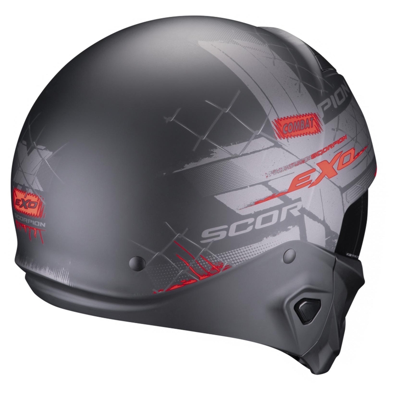 Otvorena kaciga s maskom Scorpion EXO-COMBAT II Xenon crno-crvena mat