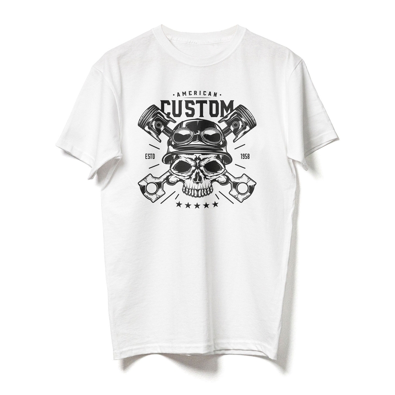 Bijele majice kratkih rukava RSA American Custom Skull rasprodaja