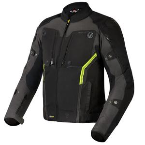 Motociklistička jakna Rebelhorn Borg crna-tamno siva-fluo žuta