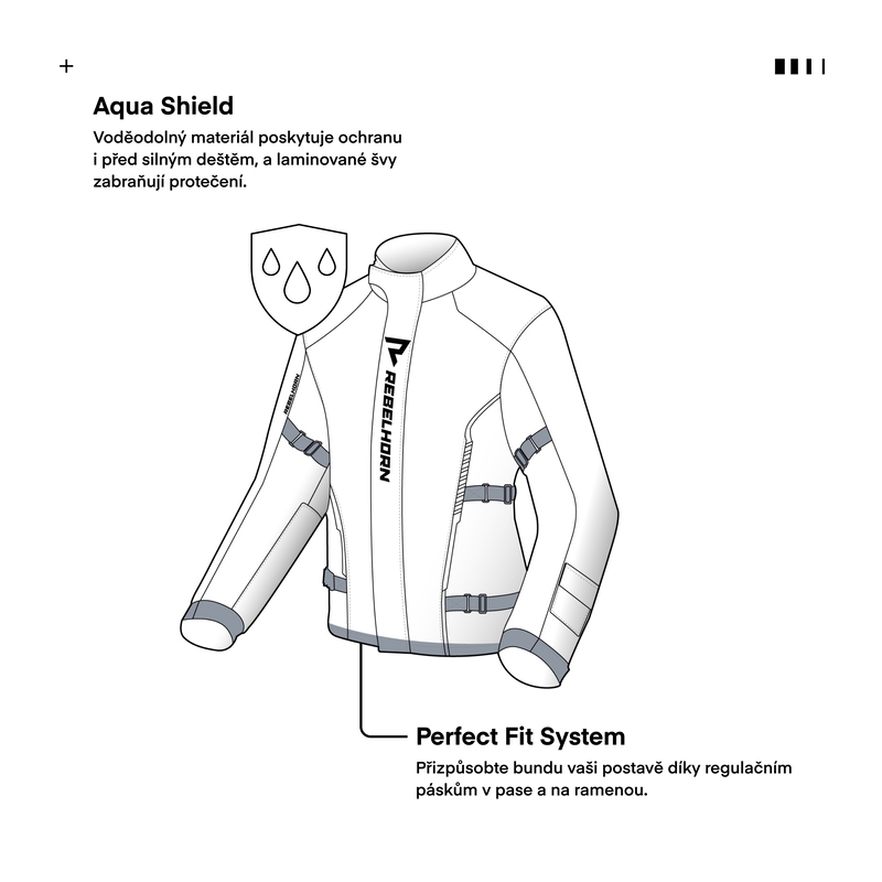 Motociklistička kišna jakna Rebelhorn Patrol fluo žuto-crna