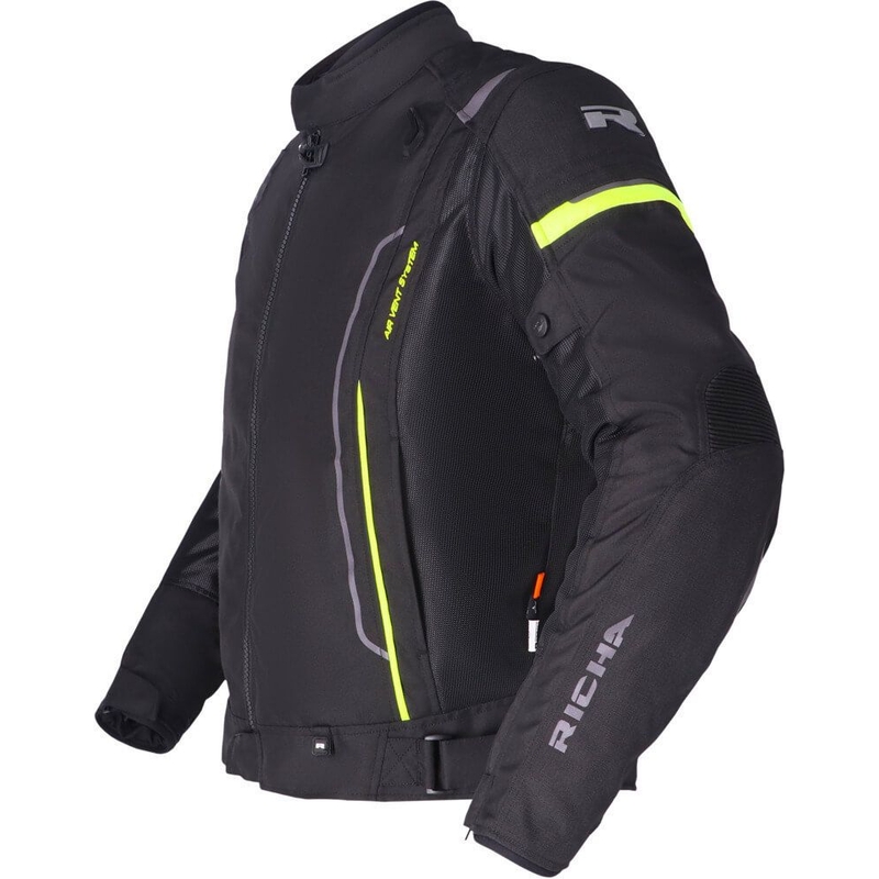RICHA Airstream 3 crno-fluo žute motociklističke jakne rasprodaja