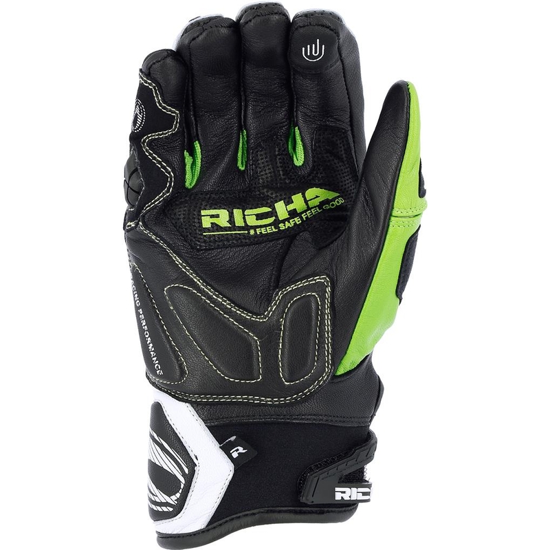 RICHA Stealth motociklističke rukavice crno-bijelo-zelene rasprodaja