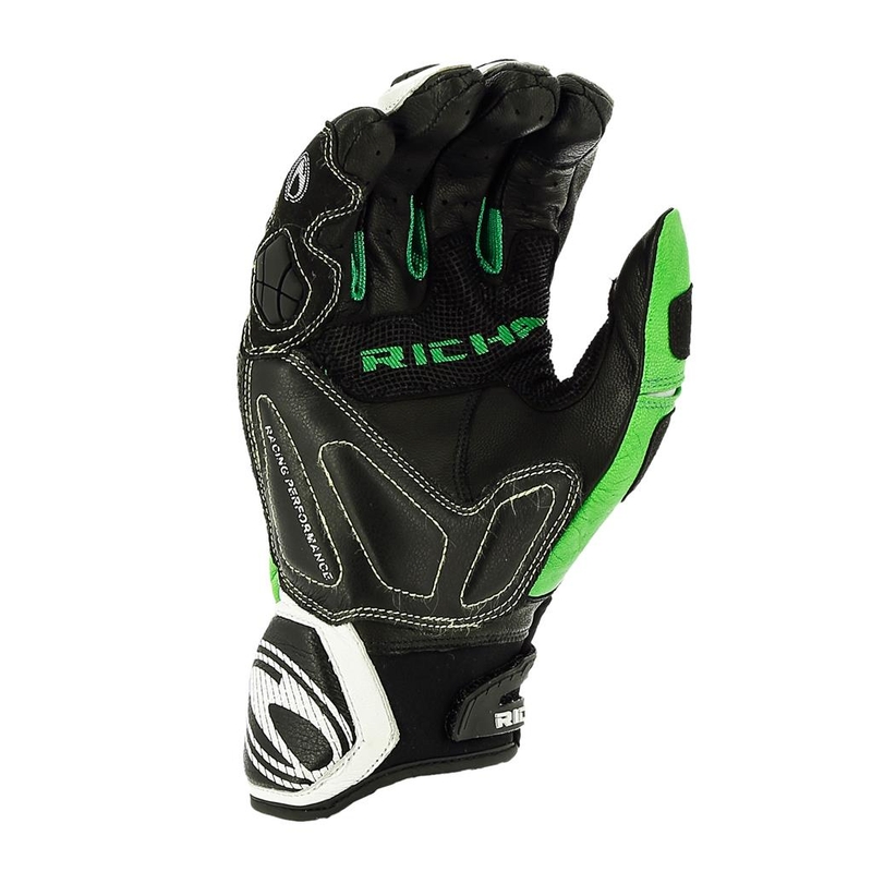 RICHA Stealth motociklističke rukavice crno-bijelo-zelene rasprodaja