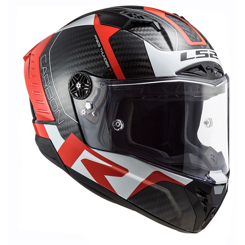 Integralna motociklistička kaciga LS2 FF805 Thunder C Racing1 crno-bijelo-crvena